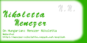 nikoletta menczer business card